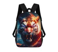 sinyumoney Flaming Tiger Artwork -2 Sacs À Dos Pour Enfants, Cartables, Sacs À Dos Scolaires Imprimés En 3D, Sacs À Dos De Voyage Tendance Pour Enfants (primaire, Collège) 17inch