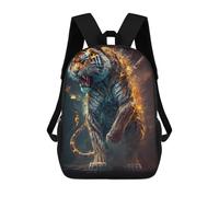 sinyumoney Flaming Tiger Artwork -9 Sac À Dos Scolaire Pour Adolescents, Imprimé En 3D, Ajustable, À Poches Tendance, Pour Enfants, Garçons, Filles, Étudiants Et Adolescents 17inch