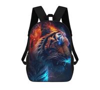 sinyumoney Flaming Tiger Portrait -18 Sacs À Dos Scolaires Pour Garçons Et Filles, Sacs À Dos Décontractés Pour Le Sport, Sacs À Dos De Grande Capacité Pour L'école Primaire 17inch
