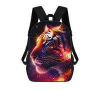 sinyumoney Flaming Tiger Portrait -2 Sac À Dos Scolaire Pour Filles Et Garçons, Grande Capacité, Léger, Pour Enfants Et Étudiants 17inch