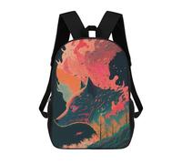 sinyumoney Flaming Wolf A Digital Artwork Sac À Dos Imprimé Pour Enfants, Sac D'école, Sac De Voyage Pour Adultes Et Enfants 17inch