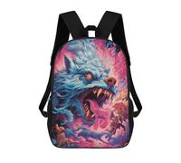 sinyumoney Flaming Wolf Fantasy Battle Sac À Dos Pour Garçons Et Adolescents, Sacs À Dos Pour Filles, Sacs À Dos Pour Tout-petits, Sacs À Livres Pour L'école Primaire Et Le Collège 17inch