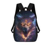 sinyumoney Flaming Wolf Head Artwork -1 Sac À Dos Scolaire Imprimé En 3D Pour Enfants, Sac À Dos Garçon/fille, Sac De Voyage Pour Enfants 17inch