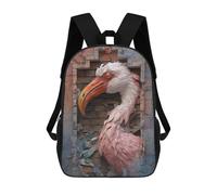 sinyumoney Flamingo Breaking Through Wall-1 Sac À Dos Scolaire Imprimé En 3D Pour Enfants, Sac À Dos De Voyage Tendance Et Décontracté Pour Écoliers 17inch
