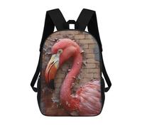 sinyumoney Flamingo Breaking Through Wall Sac À Dos Scolaire Imprimé En 3D Pour Enfants, Sac À Dos De Voyage Tendance Et Décontracté Pour Écoliers 17inch