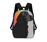 sinyumoney Flat Coated Retriever Art Sac À Dos Scolaire Imprimé En 3D, Sac À Dos Décontracté Pour Enfants, Sac D'école Imprimé En 3D Pour Garçons, Primaire Et Collège 17inch