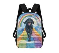 sinyumoney Flat-coated Retriever Rainbow Bridge Sacs À Dos Pour Enfants, Cartables 3D Personnalisés Pour Garçons Et Filles, Grands Sacs À Dos Scolaires Décontractés 17inch