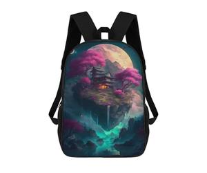 sinyumoney Floating Japanese Temple Sacs À Dos Scolaires Pour Enfants, Sac D'école Tendance, Sac D'école Imprimé En 3D Pour Garçons, Élèves Du Primaire Et Du Collège 17inch