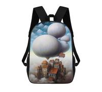 sinyumoney Floating Village in The Sky Sac À Dos Scolaire Pour Filles Et Garçons, Grande Capacité, Léger, Pour Enfants Et Étudiants 17inch