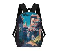 sinyumoney Floral Alleyway Serenity -2 Sac À Dos Pour Garçons Et Adolescents, Sacs À Dos Pour Filles, Sacs À Dos Pour Tout-petits, Sacs À Livres Pour L'école Primaire Et Le Collège 17inch