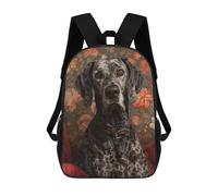 sinyumoney Floral Background Elegant Dog Portrait Sac À Dos Scolaire Grand Format, Léger Et Décontracté, Pour L'école, Le Travail Ou Les Voyages 17inch