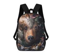 sinyumoney Floral Bear Sacs À Dos Scolaires Pour Enfants, Sac D'école Imprimé En 3D Pour Garçons, Élèves Du Primaire Et Du Collège 17inch