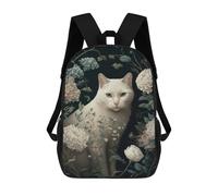 sinyumoney Floral Cat Garden Art Print-3 Sacs À Dos Pour Enfants, Sac À Dos Scolaire Imprimé En 3D Pour Enfants, Sac À Dos De Voyage, Sac À Livres Pour Enfants 17inch Sac D'école
