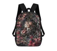 sinyumoney Floral Clouded Leopard Sac À Dos Scolaire Enfant Tendance Et Décontracté, Sac À Dos Imprimé En 3D Pour Garçon, Grand Sac À Dos 17inch