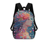 sinyumoney Floral Fantasy Profile 17inch Sacs À Dos Scolaires Imprimés En 3D - Sacs À Dos Tendance Pour Garçons Du Primaire Et Du Collège