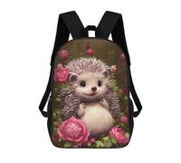 sinyumoney Floral Hedgehog Delight Sacs À Dos Pour Enfants, Cartables 3D Personnalisés Pour Garçons Et Filles, Grands Sacs À Dos Scolaires Décontractés 17inch