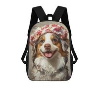 sinyumoney Floral Shower Cap Dog Sac À Dos Scolaire Pour Enfants, 43 Cm (17 Pouces), Imprimé En 3D, Pour Garçons, Élèves Du Primaire Et Du Collège