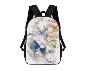 sinyumoney Floral Skateboarder Art Print 17inch Sacs À Dos Scolaires Imprimés En 3D - Sacs À Dos Tendance Pour Garçons Du Primaire Et Du Collège