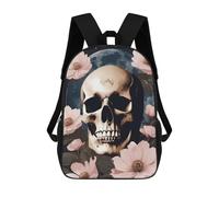 sinyumoney Floral Skull Sac À Dos Enfant Fille 3D, Sac D'école, Sac À Dos Pour Tout-petits, Sac À Dos Décontracté, Sac À Livres Tendance 17inch