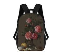 sinyumoney Floral Still Life Sac À Dos Scolaire Imprimé En 3D, Sac À Dos Décontracté Pour Enfants, Sac D'école Imprimé En 3D Pour Garçons, Primaire Et Collège 17inch