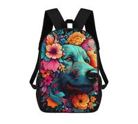 sinyumoney Floral Wolf Portrait -3 Sac À Dos Imprimé Pour Enfants, Sac D'école, Sac De Voyage Pour Adultes Et Enfants 17inch