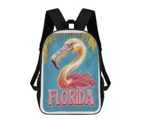sinyumoney Florida Flamingo Travel US Sacs À Dos Pour Enfants, Sac À Dos Scolaire Imprimé En 3D Pour Enfants, Sac À Dos De Voyage, Sac À Livres Pour Enfants 17inch Sac D'école