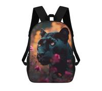sinyumoney Flowered Black Panther Sacs À Dos Pour Enfants, Sac À Dos Scolaire, Sac À Dos Imprimé En 3D Pour Enfants, Sac À Dos De Voyage, Sac À Livres, Sac D'école Pour Enfants 17inch