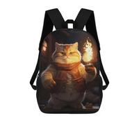 sinyumoney Fluffy Cute Cat Fire Torch Sacs À Dos Pour Enfants, Sac À Dos Scolaire Imprimé En 3D Pour Enfants, Sac À Dos De Voyage, Sac À Livres Pour Enfants 17inch Sac D'école