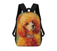 sinyumoney Fluffy Poodle with Sparkly Collar Sac À Dos Scolaire Pour Enfants, Imprimé En 3D, Sac À Dos Tendance Pour Garçons, Élèves Du Primaire Et Du Collège 17inch