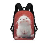 sinyumoney Fluffy White Bunny Sacs À Dos Pour Enfants, Sac À Dos Scolaire Imprimé En 3D Pour Enfants, Sac À Dos De Voyage, Sac À Livres Pour Enfants 17inch Sac D'école