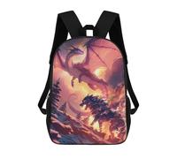 sinyumoney Flying Dragon Flaming Wolf Sac À Dos Scolaire Enfant Tendance Et Décontracté, Sac À Dos Imprimé En 3D Pour Garçon, Grand Sac À Dos 17inch