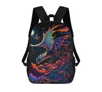 sinyumoney Flying Dragon Neon Sacs À Dos Scolaires Pour Enfants, Sac D'école Imprimé En 3D Pour Garçons, Élèves Du Primaire Et Du Collège 17inch