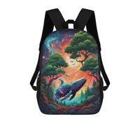 sinyumoney Flying Whale Sacs À Dos Imprimés En 3D Pour Enfants, Sacs D'école Tendance Pour Garçons, Sacs De Voyage, Sacs Scolaires Pour Élèves Du Primaire 17inch