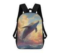 sinyumoney Flying Whale Shark Sacs À Dos Scolaires Pour Enfants, Sac D'école Imprimé En 3D Pour Garçons, Élèves Du Primaire Et Du Collège 17inch