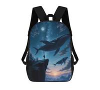 sinyumoney Flying Whales Fantasy Sunset Sacs À Dos Scolaires Pour Enfants, Sac D'école Imprimé En 3D Pour Garçons, Élèves Du Primaire Et Du Collège 17inch