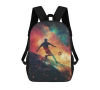 sinyumoney Football Galaxy Silhouette Sac À Dos Scolaire Pour Enfants, Sac D'école Imprimé En 3D, Sac D'école Tendance Pour Garçons, Élèves Du Primaire Et Du Collège 17inch