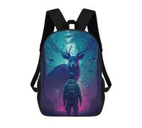 sinyumoney Forest Encounter Man Meets Giant Deer Sac À Dos Scolaire Imprimé En 3D Pour Garçons Et Filles, Sac À Dos Pour Enfants, Sac De Voyage 17inch