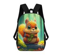 sinyumoney Forest Squirrel with Leaf Sac À Dos Enfant Fille 3D, Sac D'école, Sac À Dos Pour Tout-petits, Sac À Dos Décontracté, Sac À Livres Tendance 17inch