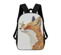 sinyumoney Fox And Bee Klimt Sac À Dos Scolaire Pour Enfants, 43 Cm (17 Pouces), Imprimé En 3D, Pour Garçons, Élèves Du Primaire Et Du Collège