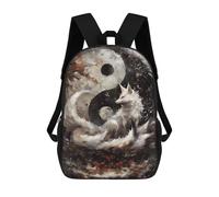 sinyumoney Fox And Yin Yang Sac À Dos Pour Enfants, Impression 3D, Sac D'école Pour Garçons Et Filles, Sac À Dos Tendance Et Décontracté Pour Écoliers 17inch