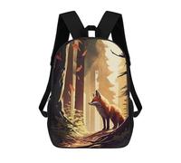 sinyumoney Fox Animal Forest Sac À Dos Scolaire Imprimé En 3D Pour Garçons Et Filles, Sac À Dos Pour Enfants, Sac De Voyage 17inch
