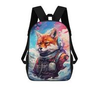 sinyumoney Fox Astronaut in Space Sac À Dos Imprimé En 3D, Sac D'école Décontracté Et Tendance Pour Enfants, Sac D'école Pour Garçons, Collégiens 17inch