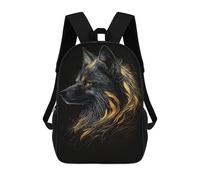 sinyumoney Fox Black Gold Dark BG Sac À Dos Enfant Imprimé En 3D, Sac D'école Pour Garçons, Sac À Dos Cool Et Décontracté, Sac À Dos Amusant Pour Enfants Et Adolescents 17inch