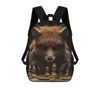 sinyumoney Fox Chess Sac À Dos Scolaire Pour Enfants Imprimé En 3D, Idéal Pour Les Voyages Et Les Livres 17inch