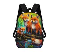 sinyumoney Fox Family in Fantasy Forest Sacs À Dos Scolaires Pour Garçons Et Filles, Sacs À Dos Décontractés Pour Le Sport, Sacs À Dos De Grande Capacité Pour L'école Primaire 17inch