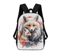 sinyumoney Fox Family Watercolor Sacs À Dos Pour Enfants, Sac À Dos Scolaire, Sac À Dos Imprimé En 3D Pour Enfants, Sac À Dos De Voyage, Sac À Livres, Sac D'école Pour Enfants 17inch