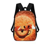 sinyumoney Fox in A Teacup Illustration Sacs À Dos Pour Enfants, Cartables, Sacs À Dos Scolaires Imprimés En 3D, Sacs À Dos De Voyage Tendance Pour Enfants (primaire, Collège) 17inch