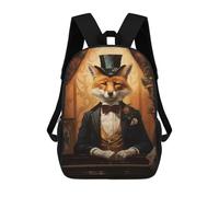 sinyumoney Fox in A Tuxedo Sac À Dos Scolaire Imprimé En 3D Pour Garçons Et Filles, Sac À Dos Pour Ordinateur Portable Pour Enfants/étudiants/adultes 17inch