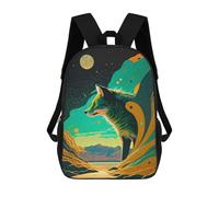 sinyumoney Fox in Abstract Landscape Sacs À Dos Imprimés En 3D Pour Enfants, Sacs D'école Tendance Pour Garçons, Sacs De Voyage, Sacs Scolaires Pour Élèves Du Primaire 17inch