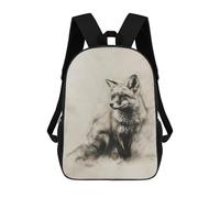 sinyumoney Fox In Charcoal Art Sacs À Dos Pour Enfants, Sac D'école Imprimé En 3D, Cartable Pour Enfants, Sac De Voyage, Sac À Dos Garçon Fille, Sac D'école Pour Enfants 17inch